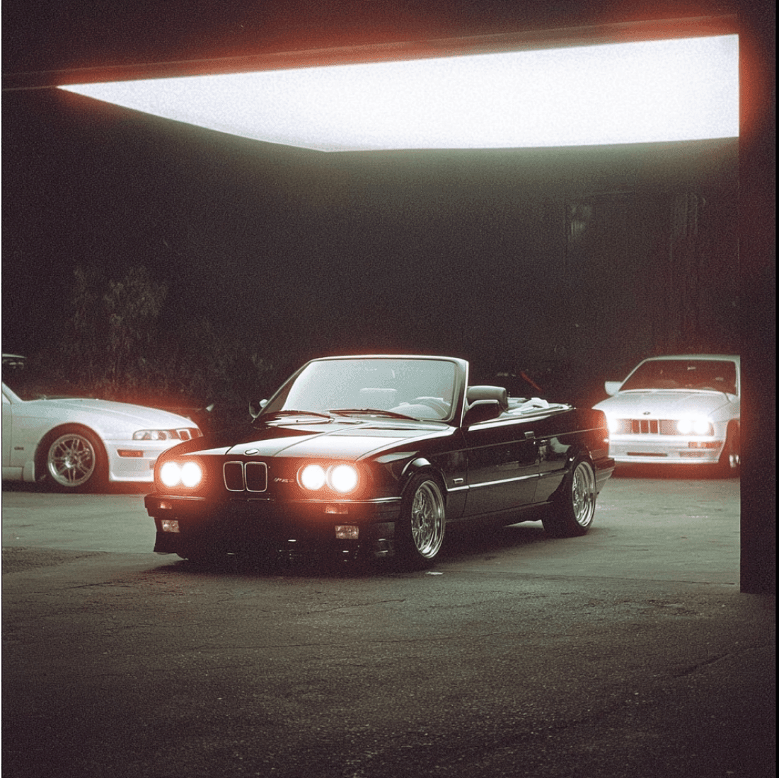 BMW Convertible Garage Night