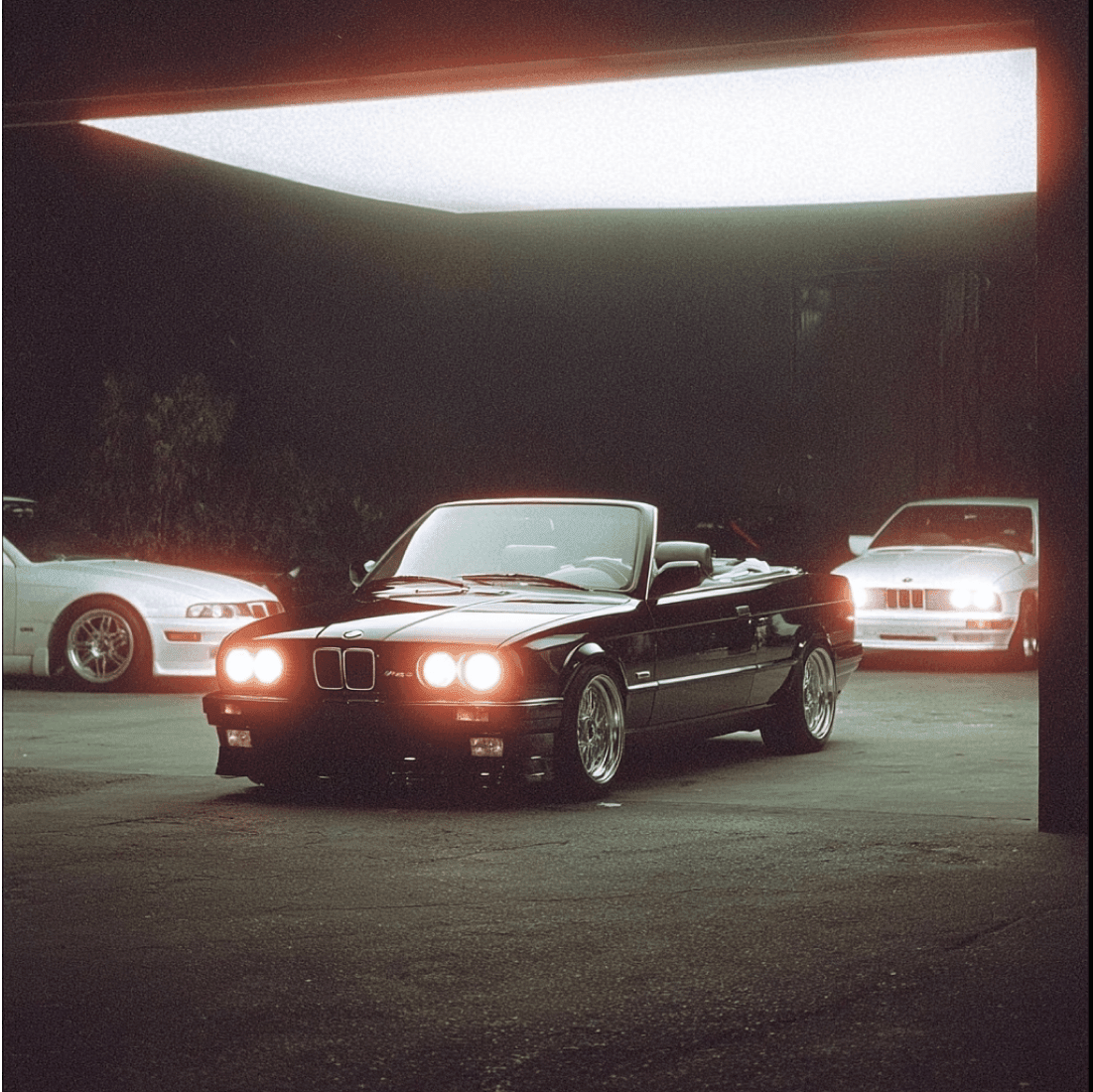 BMW Convertible Garage Night