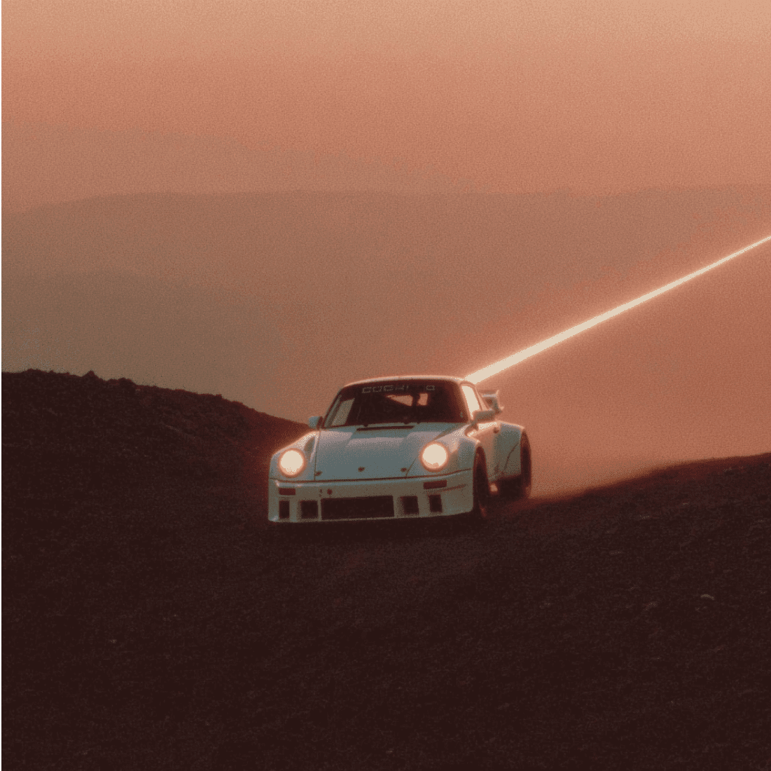 White Porsche Desert Headlights