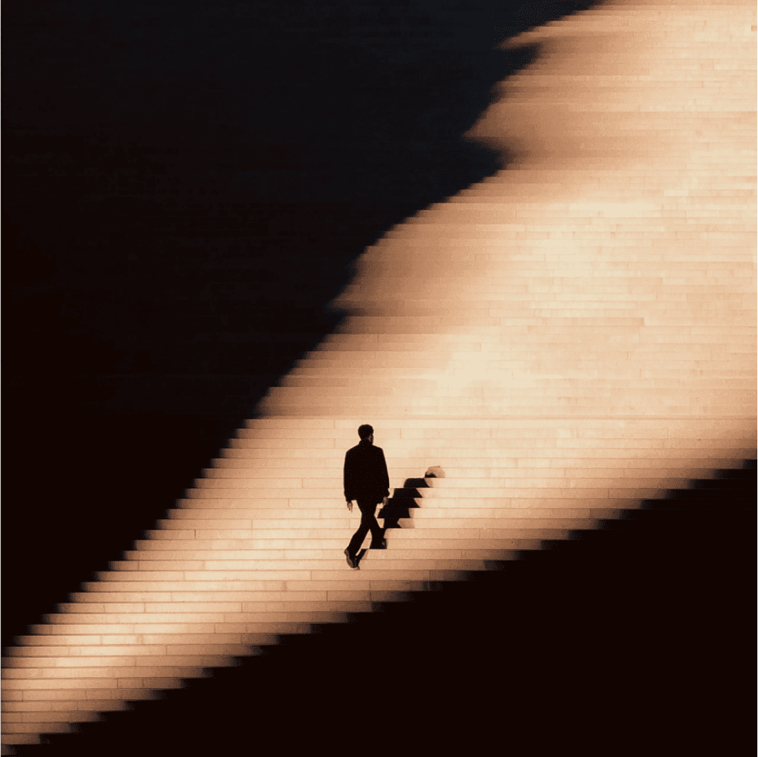 Geometric Stairs Silhouette